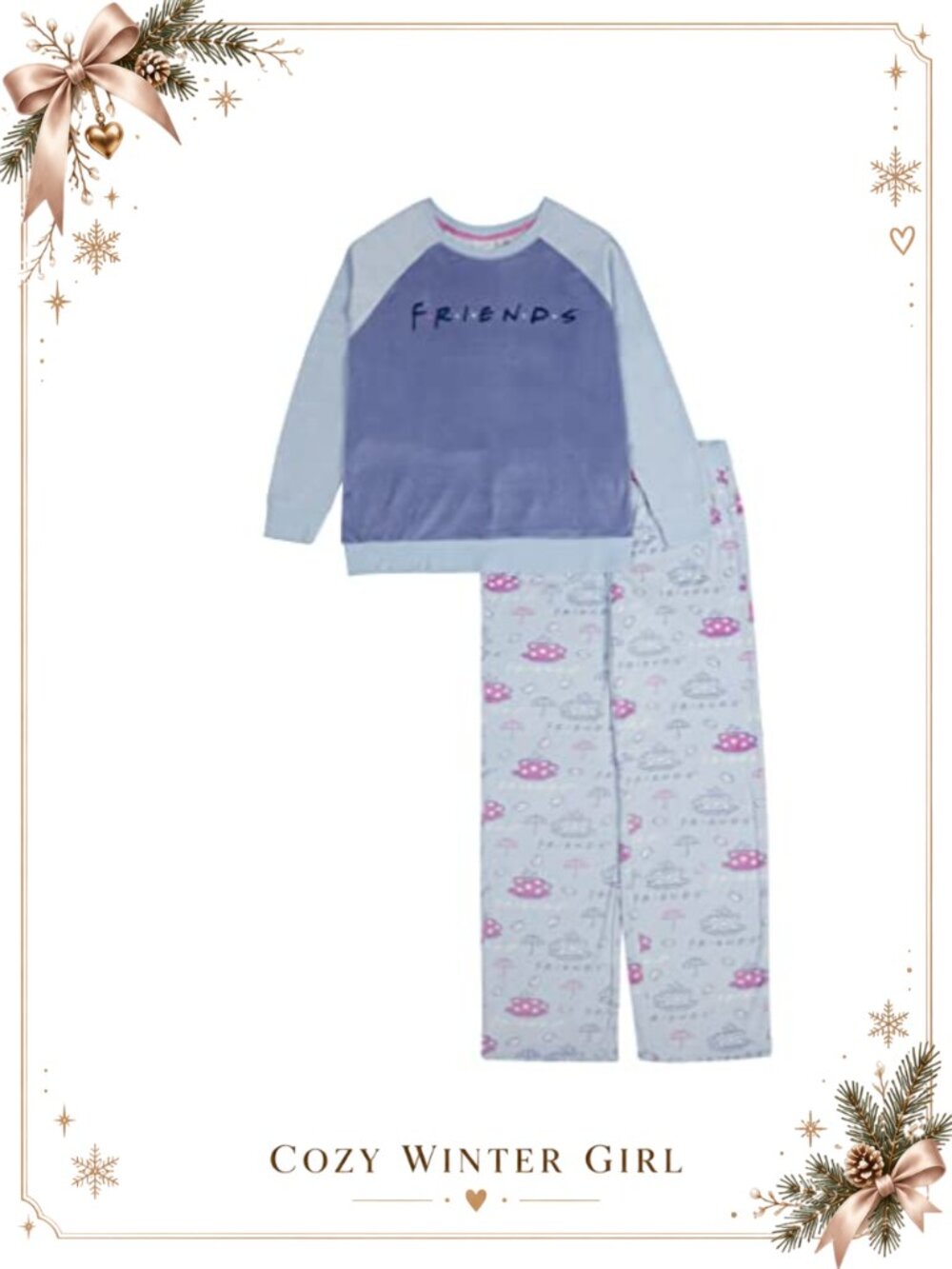 2-Piece Pajama Set Soft Polyester Short Sleeve Crew Neck Ankle Pants